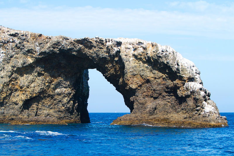 The natural arch bridge at Anacapa island.
